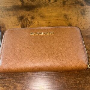Michael Kors Tan Zip-Around Wallet